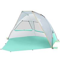 Wolfwise UPF 50+ Portable Beach Canopy Tent Sun Shade Umbrella with Extendable Floor