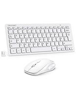 TECKNET Mini Wireless Keyboard and Mouse Set, 2.4G Cordless USB Keyboard and Silent Mouse Comb with Nano USB Receiver, 12 Multimedia Shortcuts for Computer, PC, Laptop, Desktop (Grey)