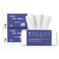 Ourmed Life Face Clean Towels,Disposable Biodegradable Facial Wash Cloth for Sensitive Skin, Lint- free Facial Tissue for Cleansing, Skincare and Makeup Remover, Dry Wipes