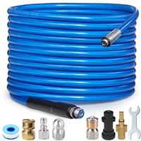 High Pressure Washer Drain 3000 PSI/180bar Hose Cleaning Kit Sewer Jetter Kit for Karcher K2 K3 K4 K5 K6 K7 Series & Bosch AQT Household Use Pressure Washer