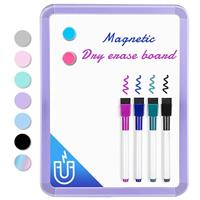 VUSIGN Small White Board Dry Erase, Magnetic Dry Erase Board, Mini Whiteboard with Markers for Kids, Students, Fridge, Wall, Locker