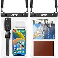 JOTO Waterproof Phone Pouch Cellphone Dry Bag Case for iPhone 16 15 14 13 12 Pro Plus Max XR X 8 7 6S SE, Galaxy S23 S22 S22+ S21 up to 7" -Grey