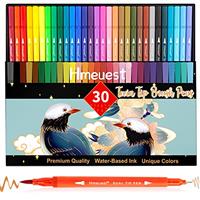 Hmeuest 30 Dual Tip Brush Pens for Adults, Fine Tip Coloured Pens, Art Pens, Coloring Books Drawing Sketching