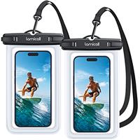 Lamicall Waterproof Phone Pouch Case - [2 Pack] IPX8 Waterproof Phone Case for Swimming Dry Bag with Clip Strap for iPhone 16 15 14 13 12 11 Pro Max Plus Mini, Xs XR X, Samsung S23, Up to 7 - White