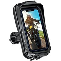 BTNEEU Motorcycle Phone Mount Waterproof 360 Rotatable Motorbike Phone Holder with Touch Screen Sun Visor Anti-Shake Motorcycle Mirror Phone Holder Moped Phone Mount for Phone up to 7.0''