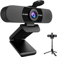 EMEET 2 Mic Streaming Webcam with Privacy Cover, 90 View, Plug&Play USB for Calls/Conference, Zoom/Skype/YouTube, Laptop/Desktop