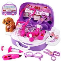 HYAKIDS Doctors Set for Kids Age 3, Vet Toys for Kids, with Medical Suitcase and Puppy Dog, Doctor Role Play Toy Gifts for Girls Boys