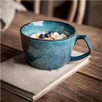 Cteahrow Large Soup Bowl with Handle, 600ml Coffee Mug, Cereal Breakfast Cup, Suitable for Milk Desserts, Oatmeal, Microwave Safe