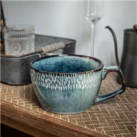 Cteahrow Large Soup Bowl with Handle, 600ml Coffee Mug, Cereal Breakfast Cup, Suitable for Milk Desserts, Oatmeal, Microwave Safe
