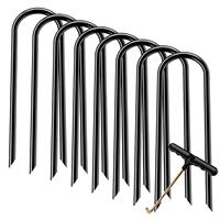 Trampolines Wind Stakes Heavy Duty U Type Sharp Ends Safety Ground Anchor Galvanized Steel for Soccer Goals, Camping Tents and Huge Garden Decoration