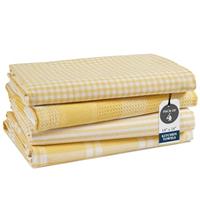 LANE LINEN Kitchen Towels Set - Dish Towels, 18x 28, Large Cotton Kitchen Hand Towels, Flat & Terry Towel, Highly Absorbent Tea Towels Set with Hanging Loop, Premium Dish Towels for Kitchen