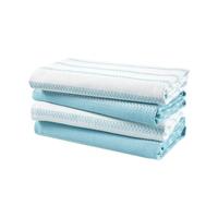LANE LINEN Kitchen Towels Set - Dish Towels, 18x 28, Large Cotton Kitchen Hand Towels, Flat & Terry Towel, Highly Absorbent Tea Towels Set with Hanging Loop, Premium Dish Towels for Kitchen