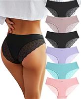 BeReady Seamless Knickers for Women Multipack Brazilian Knickers Underwear Women Sexy Lace Bikini Panties V Waist High Leg Cut Invisible Women's Knicker