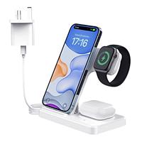 Wireless Charger, PUGO TOP 3 in 1 15W Fast Charging Station Compatible with iPhone 14,13,12,11/XS Max/XR, iWatch Ultra/8/7/6/SE/5/4/3/2, AirPods 3/2/pro, Sumsung Galaxy and Qi-Certified Phones