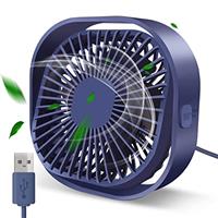 Desk Fan Portable Personal Table Small Desktop Cooling 3 Speeds Quiet Mini With Cable Powered by USB 360 Rotation Micro Fan for Home Office Bedroom Car Outdoor Camping Travel