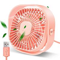 Desk Fan Portable Personal Table Small Desktop Cooling 3 Speeds Quiet Mini With Cable Powered by USB 360 Rotation Micro Fan for Home Office Bedroom Car Outdoor Camping Travel