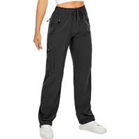mosingle Women's Walking Cargo Trousers Lightweight Quick Dry UPF 50 Hiking Pants for Safari Travel Work Casual Golf Zip Pockets