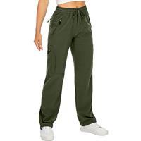 mosingle Women's Walking Cargo Trousers Lightweight Quick Dry UPF 50 Hiking Pants Safari Travel Work Casual Golf Trousers Zip Pockets