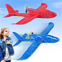 2023 Electric Airplane Toy, Foam Throwing Glider Plane for Kids, Rechargeable, Summer Outdoor Garden Flying Gadget Game for Children Boys Girls, Easter Xmas/Birthday Present Gift Stocking Filler