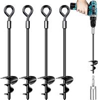 Trampoline Ground Anchor, Heavy Duty Trampoline Anchor Kit for Tents, Swings, Canopies, Metal Trampoline Anchor Kit Strong Wind