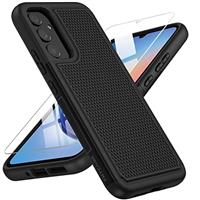 FNTCASE for Samsung A35 5G Case: Dual Layer Shockproof Drop Protection Galaxy 360 Military Grade Protective Mobile Phone Cover Rugged Matte Heavy Duty Slim TPU Black