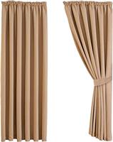 Aspire Homeware Pair of Thermal Blackout Tape Top Curtains, Interwoven Lined Sunlight Blocking Pencil Pleat Curtains + 2 Tie Backs