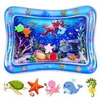 Aolso Tummy Time Mat, Inflatable Tummy Time Water Mat, Newborn Toys Play Mat Baby Playmat Sensory Toy, Baby Water Play Mat for Infants and Toddlers 3 Months and Above