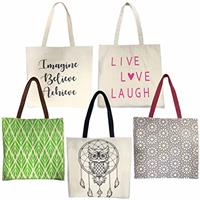VORX 5 Pack Cotton Shopping Bags Travel Bags Resuable Premiu