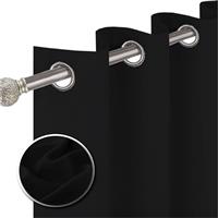 funky gadgets Blackout Curtains for Bedroom Thermal Insulated Eyelet Curtains & Drapes Black Out Curtain for Kitchen, Living Room 2 Panels