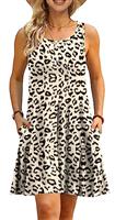 AUSELILY Summer Dresses for Women UK Casual Sleeveless Pleated Ladies Dress with Pocket