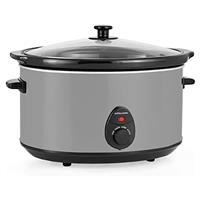 Andrew James 6.5L Slow Cooker, Removeable Easy Clean Ceramic Crock Pot Bowl, 3 Temperature Settings, Energy Efficient, Tempered Glass Lid, Cool Touch Handles & Non-Slip Feet