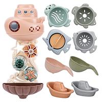 Ltteaoy Baby Bath Toy, 1+8 pcs Toddler Shower Toy, Submarine