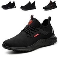 Steel Toe Caps Trainers Lightweight Boots Womens Mens Work Industrial Work Shoes Unisex Black EU36-EU46