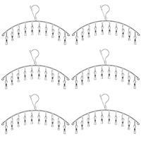 Stainless Steel Laundry Drying Rack Clothes Hanger with 10 Clips For Drying Socks,Drying Towels, Diapers, Bras, Baby Clothes, Underwear, Socks Gloves