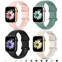 Higgs 4 Pack Sport Straps Compatible with Apple Watch Straps 10 38mm 40mm 41mm 42mm Women Men, Soft Silicone Strap Replacement Watchbands for iWatch Ultra/Ultra 2,Series 9 8 7 6 5 4 3 2 1 SE