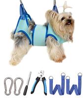 Kkiimatt 2024 New Edition Dog Grooming Hammock,Pet Grooming Hammock Harness,Dog Nail Trimming Hammock with Nail Clippers/File, Dog Grooming Sling with Wide Strap Sewed