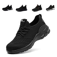 Steel Toe Caps Trainers Lightweight Boots Womens Mens Work Industrial Work Shoes Unisex Black EU36-EU46