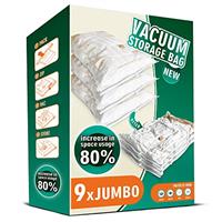 Storage Master Space Saver Bags for Travel and Home Reusable Vacuum Storage Bags Save 80% More Storage Space Work with Vacuum Cleaner