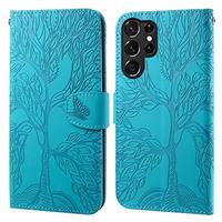 Aisenth Case for Stylish Embossed Tree Design Leather Wallet Flip Case