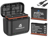 Homesuit Insta 360 X3 Replacement Battery 1800mAh and 2-Channel USB Charger Compatible with Insta360 X3 Camera with Misro SD Card Slots (2-Pack)