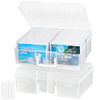Lifewit Photo Storage Box, Photo Boxes Storage, Seed Organizer Craft Storage Box for Cards Pictures Stamps Office Supplies with 1 Sheet Label Sticker