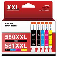 CATJOY 580 581XXL Ink Cartridge Replacement for Canon 580 & 581 ink cartridges for TS705 Ink Cartridges for Pixma TS6350 TS6250 TS8250 TS6351 TS6251 TS705 TS8550 TS6250 TS8500 TS8252 TS9150 (5-Pack)
