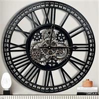 DORBOKER Real Moving Gears Wall Clock Large Modern Metal Clocks for Living Room Decor, Industrial St