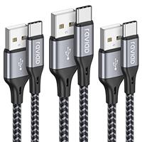 RAVIAD USB C Charger Cable [3Pack 0.3M 1M 2M], USB to USB C Cable Fast Charging Cable Nylon Braided Type C Charger Cable for iPhone 16, 15 Plus Pro Max, Samsung Galaxy S24 S23 S22, Pad Pro, Macbook