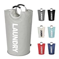 DOKEHOM Large Laundry Basket, Collapsible Laundry Bag, Freestanding Tall Clothes Hamper, Foldable Washing Bin