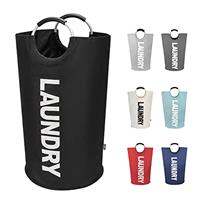 DOKEHOM Large Laundry Basket, Collapsible Laundry Bag, Freestanding Tall Clothes Hamper, Foldable Washing Bin