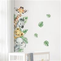 Tanlaby Jungle Animal Wall Stickers, Forest Animal Climbing Vine Wall Decals, Sloth Koala Tiger Monkey Lion Self-Adhesive Mural Removable Wall Art Sticker for Bedroom Living Room Door Wall Decor