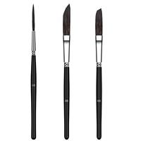 Pinstriping Brush 3 Size Kit (01, 02, 03) - High Performance Striping Brushes with Measuring Paint Cup, pinstriping, Blue Squirrel Hair, Sign, Lettering, Professional Art Supplies