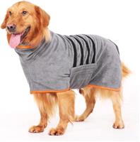 HezzLuv Microfibre Dog Towel Dog Bathrobe Super Absorbent Dog Drying Coats Pet Bathrobe Towels For Medium And Large Dogs, Quick Drying, Adjustable, For Pets Dogs And Cats