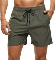 Huayuzh Mens Swimming Shorts Trunks Men Quick Dry Breathable Beach Surfing Swim Shorts with Zipper Pockets Mesh Lining